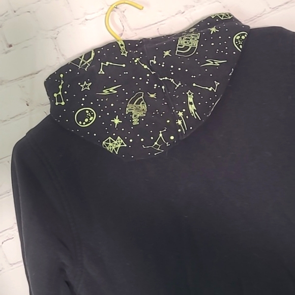 The North Face Glow in The Dark Logo Galaxy Hoodie Sweatshirt Black Youth Sz L - Picture 14 of 17